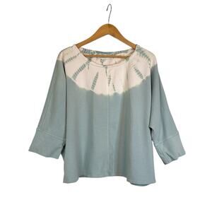 J.Jill Women's Tie Dye Organic Cotton Pullover Sweatshirt Size XLP Multi Relaxed